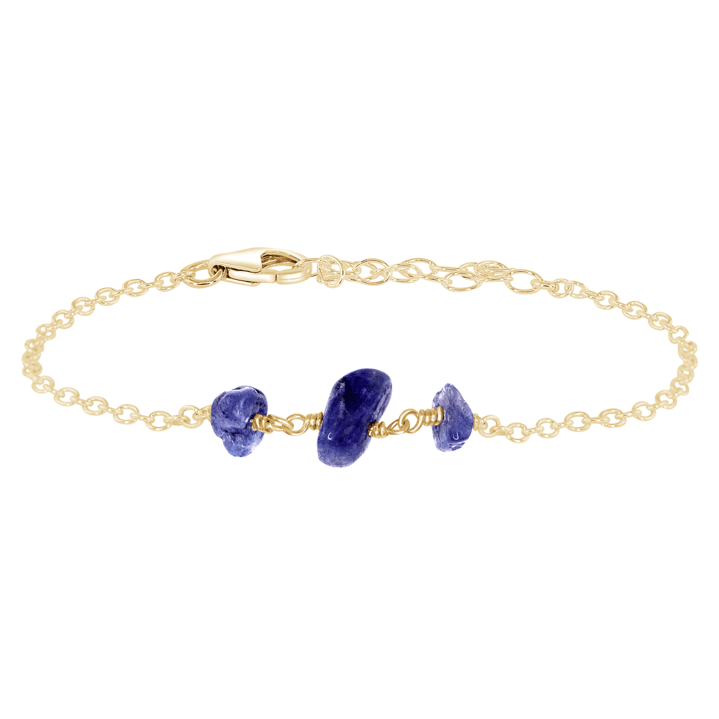 Tanzanite Beaded Chain Bracelet - Tanzanite Beaded Chain Bracelet - 14k Gold Fill - Luna Tide Handmade Crystal Jewellery