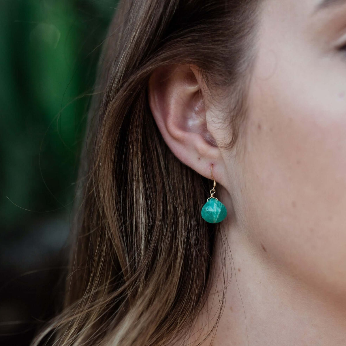 Teardrop Earrings - Amazonite - 14K Gold Fill - Luna Tide Handmade Jewellery