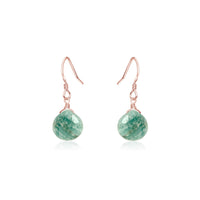 Teardrop Earrings - Amazonite - 14K Rose Gold Fill - Luna Tide Handmade Jewellery