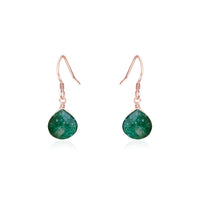 Teardrop Earrings - Aventurine - 14K Rose Gold Fill - Luna Tide Handmade Jewellery