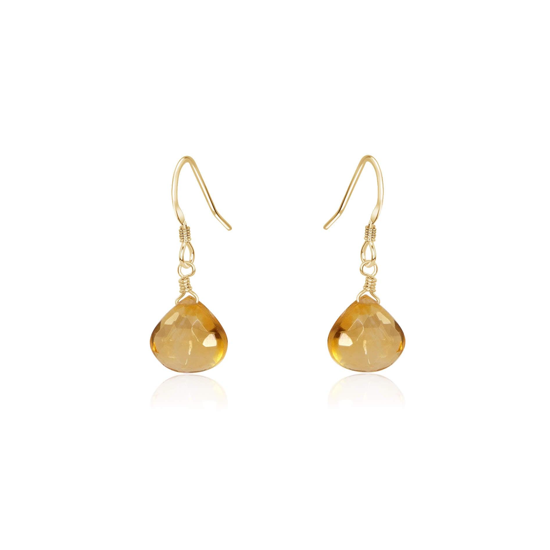 Citrine & Diamond Drop Earrings in 10K Yellow Gold | Helzberg Diamonds