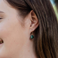 Teardrop Earrings - Emerald - 14K Gold Fill - Luna Tide Handmade Jewellery