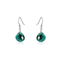Teardrop Earrings - Emerald - Stainless Steel - Luna Tide Handmade Jewellery