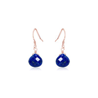 Teardrop Earrings - Lapis Lazuli - 14K Rose Gold Fill - Luna Tide Handmade Jewellery
