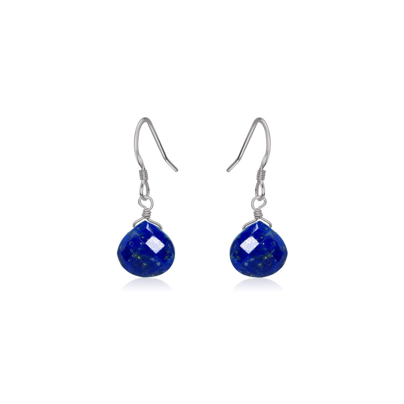Teardrop Earrings - Lapis Lazuli - Stainless Steel - Luna Tide Handmade Jewellery