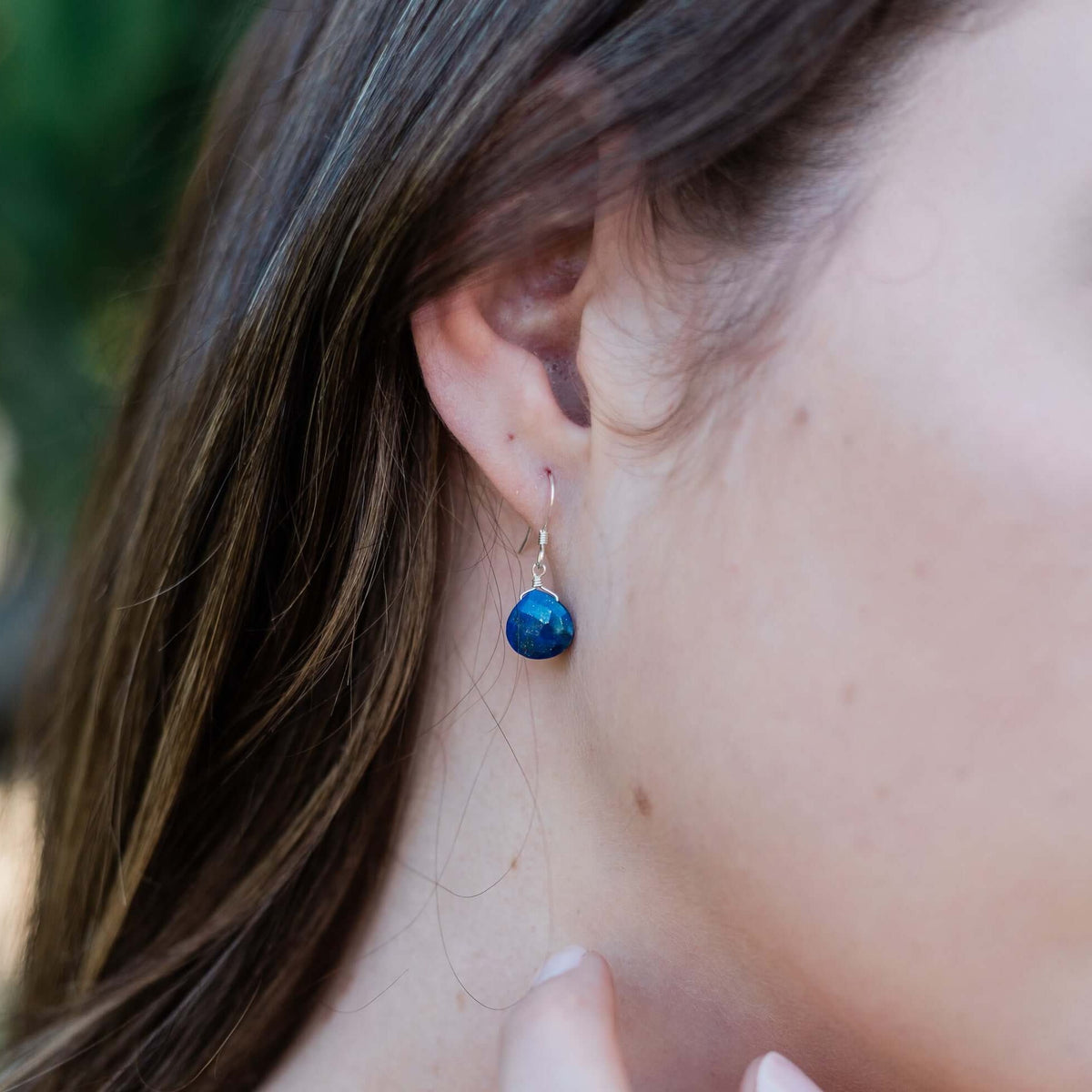 Teardrop Earrings - Lapis Lazuli - Sterling Silver - Luna Tide Handmade Jewellery