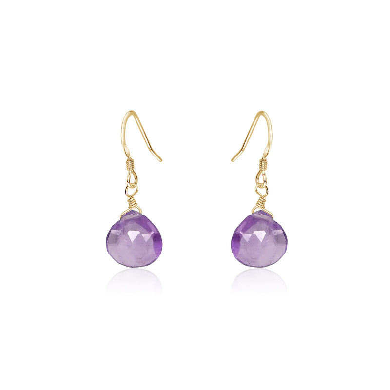 Teardrop Earrings - Lavender Amethyst - 14K Gold Fill - Luna Tide Handmade Jewellery