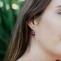 Teardrop Earrings - Ruby - 14K Gold Fill - Luna Tide Handmade Jewellery