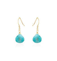 Teardrop Earrings - Turquoise - 14K Gold Fill - Luna Tide Handmade Jewellery