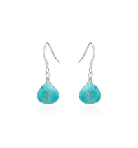 Teardrop Earrings - Turquoise - Sterling Silver - Luna Tide Handmade Jewellery
