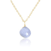 Teardrop Necklace - Blue Lace Agate - 14K Gold Fill - Luna Tide Handmade Jewellery