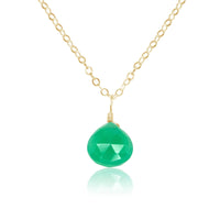 Teardrop Necklace - Chrysoprase - 14K Gold Fill - Luna Tide Handmade Jewellery