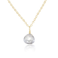 Teardrop Necklace - Crystal Quartz - 14K Gold Fill - Luna Tide Handmade Jewellery