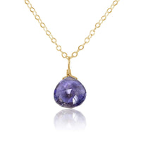Teardrop Necklace - Iolite - 14K Gold Fill - Luna Tide Handmade Jewellery