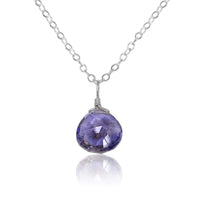 Teardrop Necklace - Iolite - Sterling Silver - Luna Tide Handmade Jewellery
