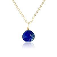 Teardrop Necklace - Lapis Lazuli - 14K Gold Fill - Luna Tide Handmade Jewellery