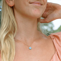 Teardrop Necklace - Larimar - Luna Tide Handmade Jewellery