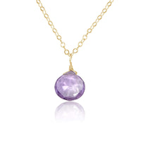 Teardrop Necklace - Lavender Amethyst - 14K Gold Fill - Luna Tide Handmade Jewellery