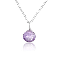 Teardrop Necklace - Lavender Amethyst - Sterling Silver - Luna Tide Handmade Jewellery