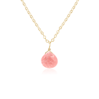 Teardrop Necklace - Pink Peruvian Opal - 14K Gold Fill - Luna Tide Handmade Jewellery