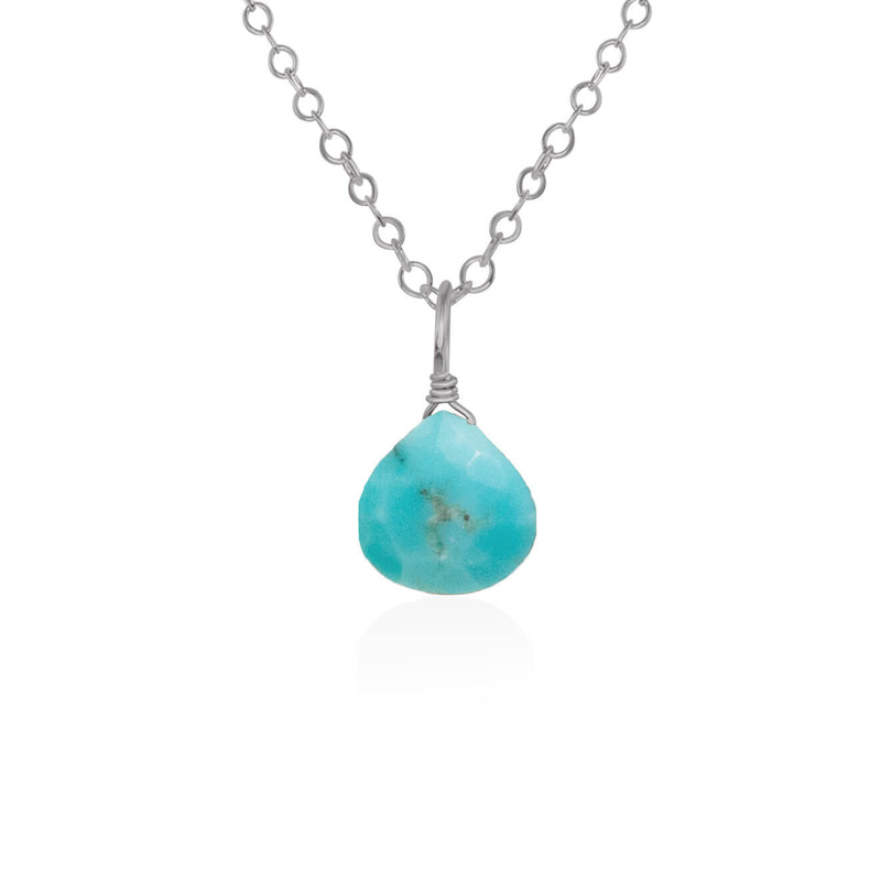 Teardrop Necklace - Turquoise - Stainless Steel - Luna Tide Handmade Jewellery