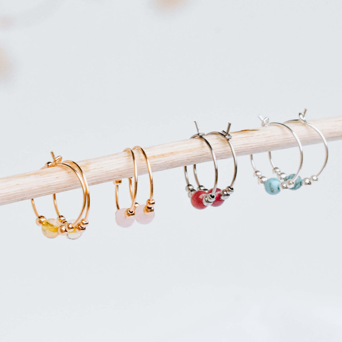 Tiny Bead Hoops - 14K Gold Fill - Sterling Silver - Stainless Steel - 14K Rose Gold Fill - Luna Tide Handmade Jewellery