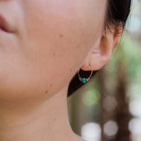 Tiny Bead Hoops - Turquoise - Stainless Steel - Luna Tide Handmade Jewellery