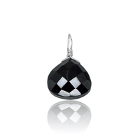 Tiny Black Tourmaline Teardrop Gemstone Pendant - Tiny Black Tourmaline Teardrop Gemstone Pendant - Sterling Silver - Luna Tide Handmade Crystal Jewellery