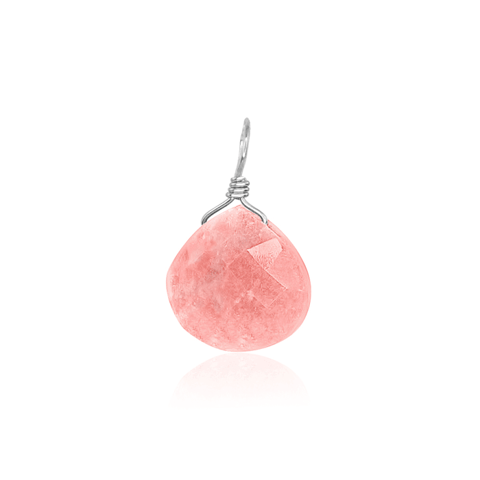 Tiny Pink Peruvian Opal Teardrop Gemstone Pendant - Tiny Pink Peruvian Opal Teardrop Gemstone Pendant - 14k Gold Fill - Luna Tide Handmade Crystal Jewellery