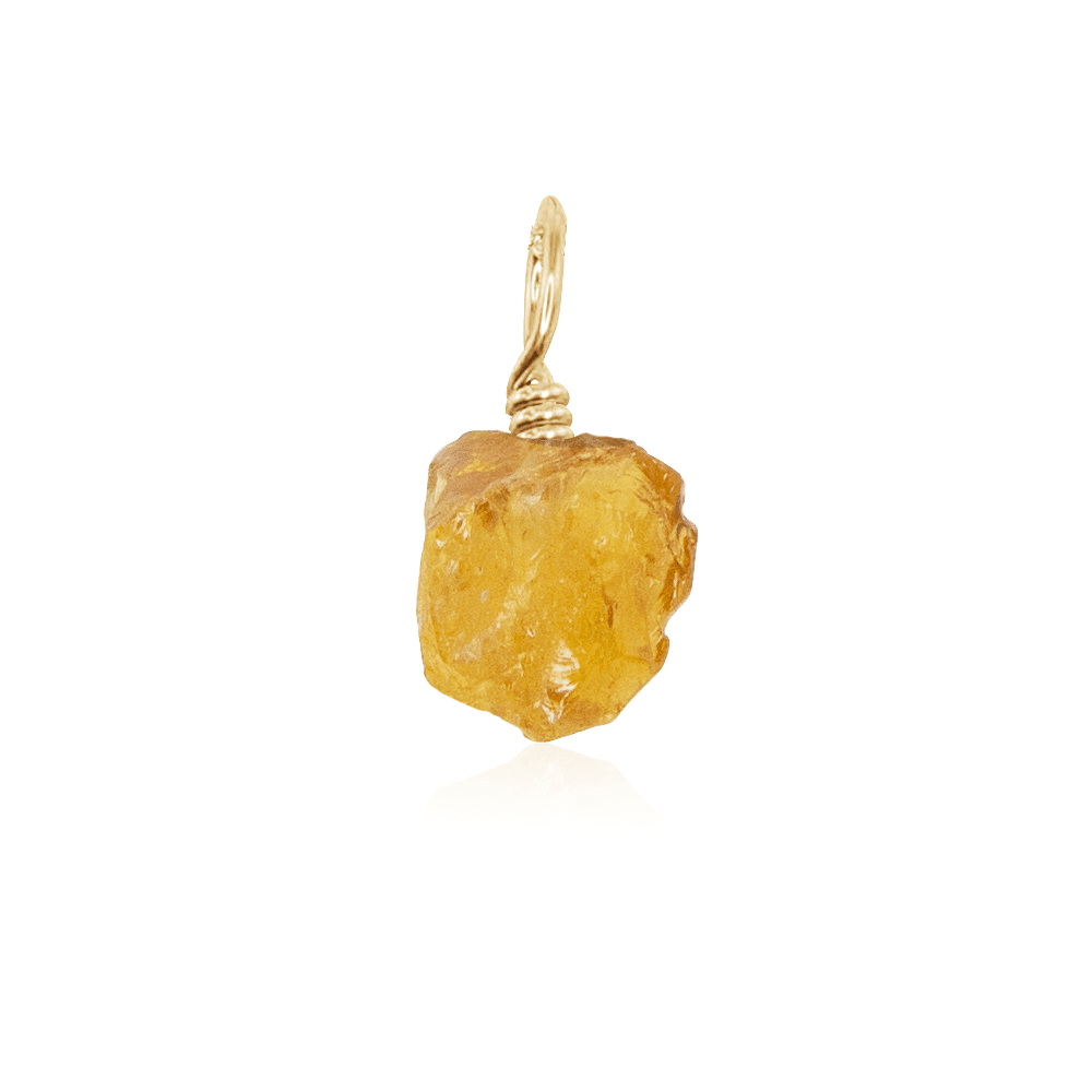 Tiny Raw Citrine Crystal Pendant - Tiny Raw Citrine Crystal Pendant - 14k Gold Fill - Luna Tide Handmade Crystal Jewellery