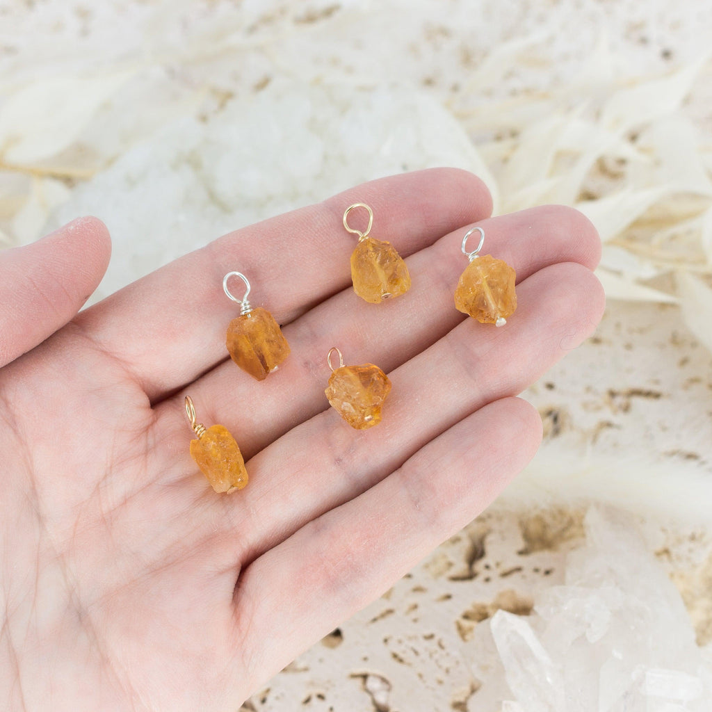 Tiny Raw Citrine Crystal Pendant - Tiny Raw Citrine Crystal Pendant - 14k Gold Fill - Luna Tide Handmade Crystal Jewellery