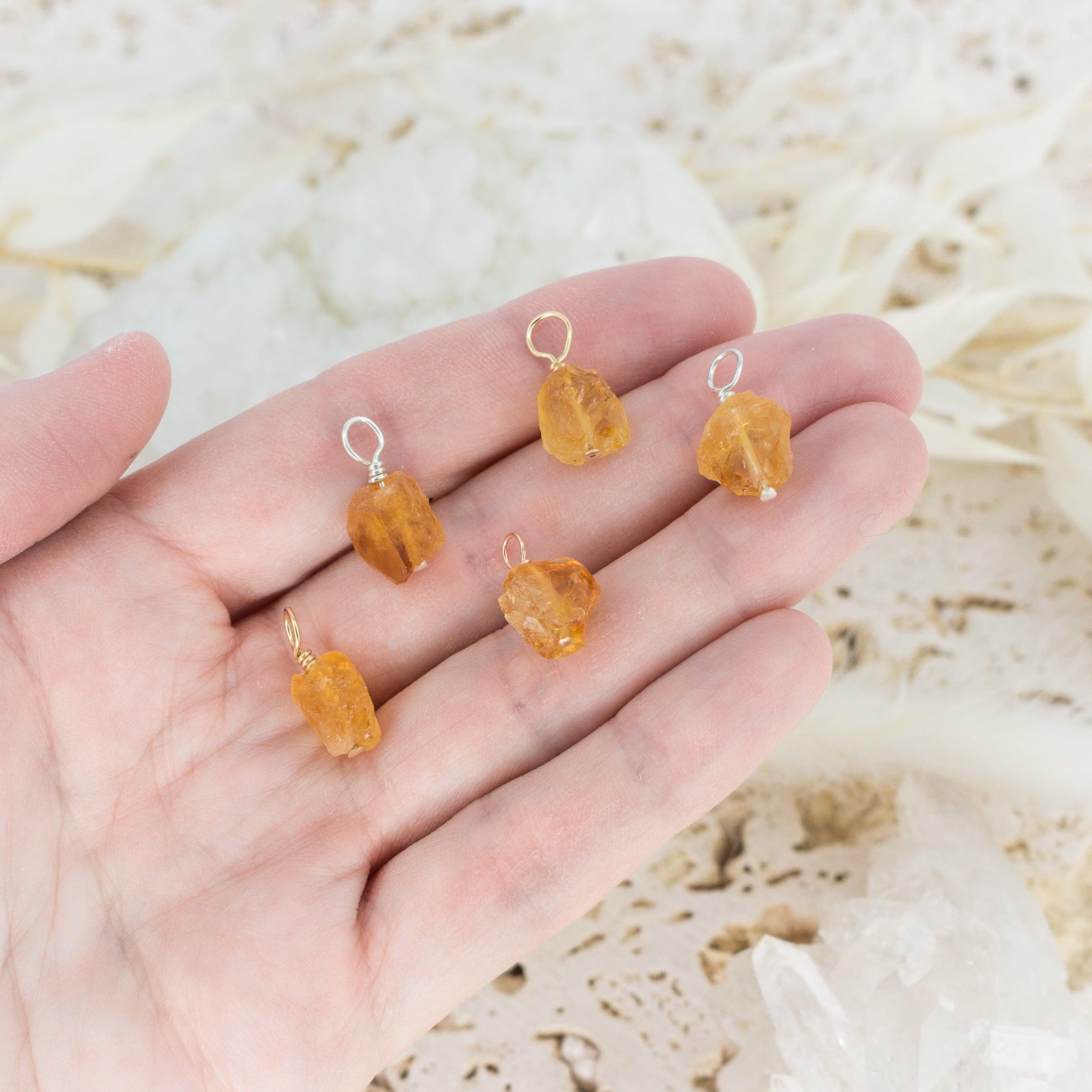 Tiny Raw Citrine Crystal Pendant - Tiny Raw Citrine Crystal Pendant - 14k Gold Fill - Luna Tide Handmade Crystal Jewellery