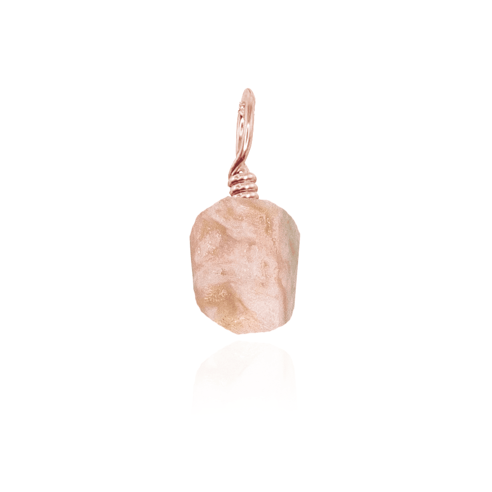 Tiny Raw Pink Peruvian Opal Crystal Pendant - Tiny Raw Pink Peruvian Opal Crystal Pendant - 14k Rose Gold Fill - Luna Tide Handmade Crystal Jewellery
