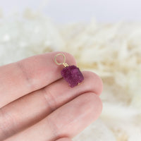 Tiny Raw Pink Tourmaline Crystal Pendant - Tiny Raw Pink Tourmaline Crystal Pendant - 14k Gold Fill - Luna Tide Handmade Crystal Jewellery
