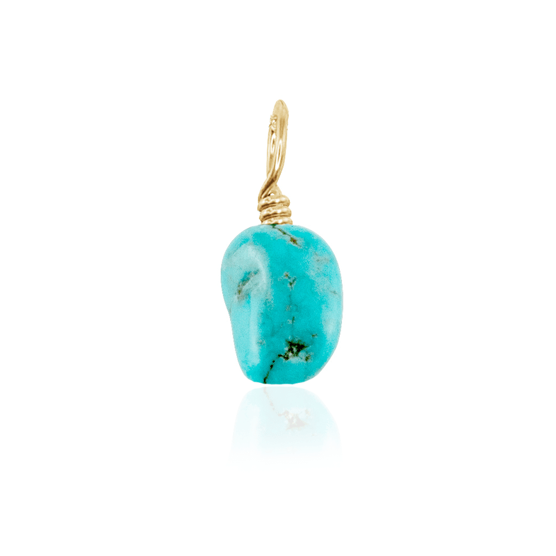 Tiny Raw Turquoise Crystal Pendant - Tiny Raw Turquoise Crystal Pendant - 14k Gold Fill - Luna Tide Handmade Crystal Jewellery