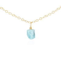 Raw Crystal Pendant Choker - Larimar - 14K Gold Fill - Luna Tide Handmade Jewellery