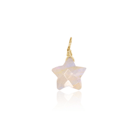 Tiny Star Pendant in Rainbow Moonstone - Tiny Star Pendant in Rainbow Moonstone - 14k Gold Fill - Luna Tide Handmade Crystal Jewellery