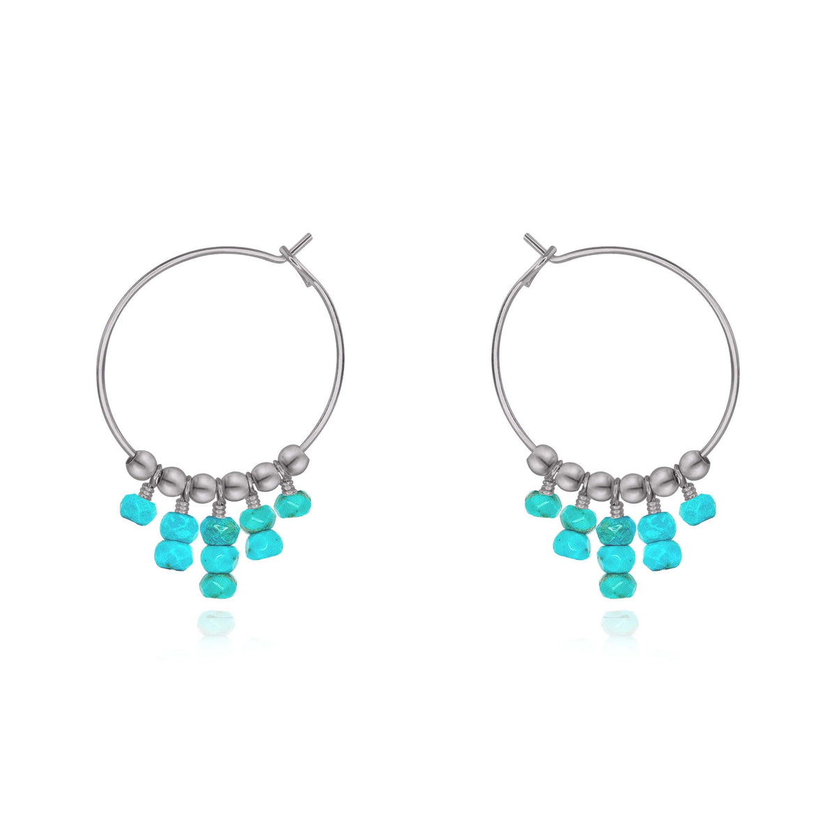 Hoop Earrings - Turquoise - Stainless Steel - Luna Tide Handmade Jewellery