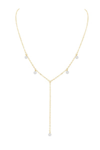 Boho Y Necklace - Selenite - 14K Gold Fill - Luna Tide Handmade Jewellery